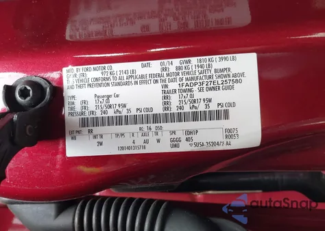 2014 Ford Focus Se из США, поврежденный, VIN 1FADP3F27EL257580